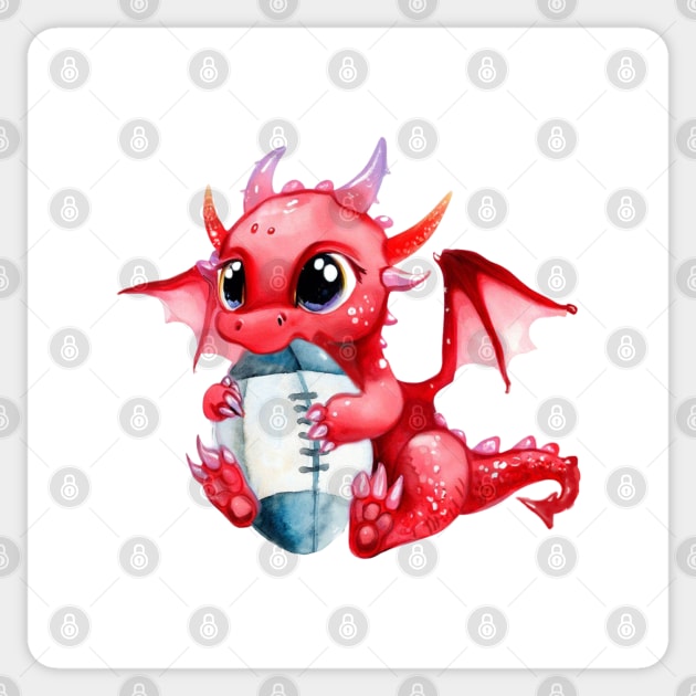 Lucky Rugby Welsh Dragonling Sticker by Merlyn Morris